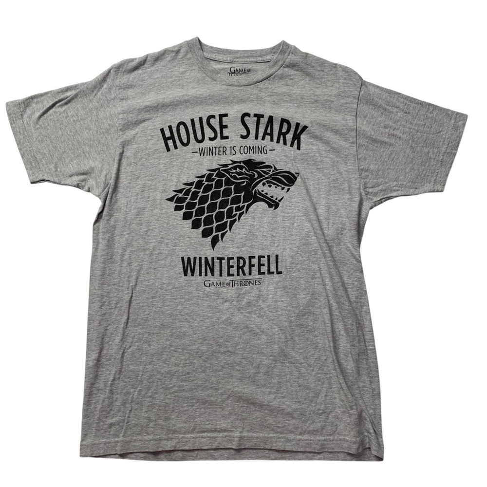 Game of Thrones House Stark T-Shirt Adult Large Gray HBO Winter Is Coming